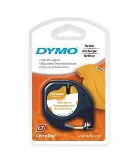 Dymo cinta autoadhesiva para ropa 18769, negro-blanco 12mmx2m rotuladoras letratag (s0718850)
