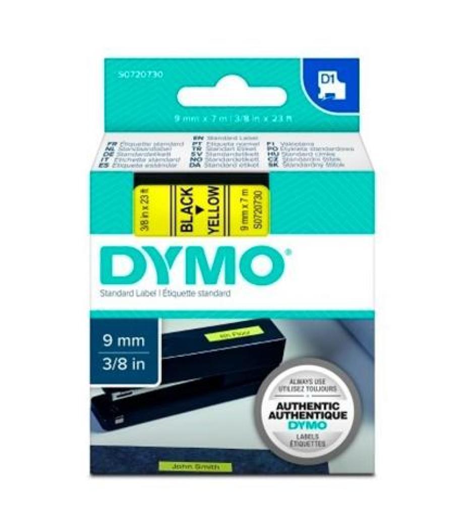 Dymo cinta de transferencia termica d1 40918. negro sobre amarillo de 9mmx7m. poliester autoadhesiva