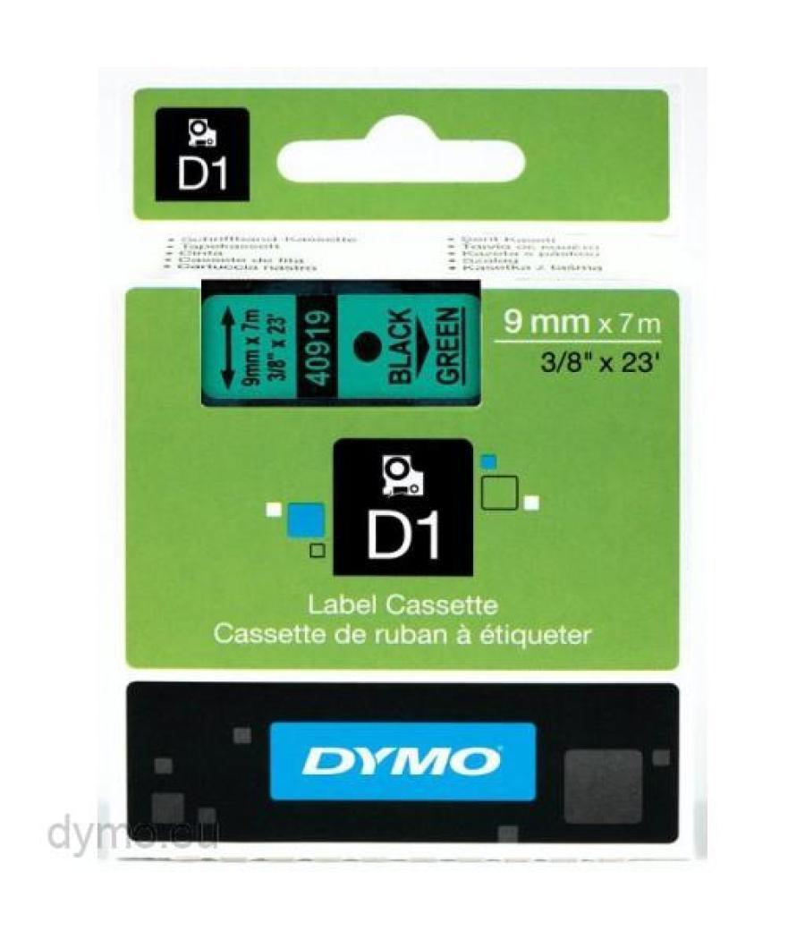 Dymo cinta de transferencia termica d1 40919. negro sobre verde de 9mmx7m. poliester autoadhesiva