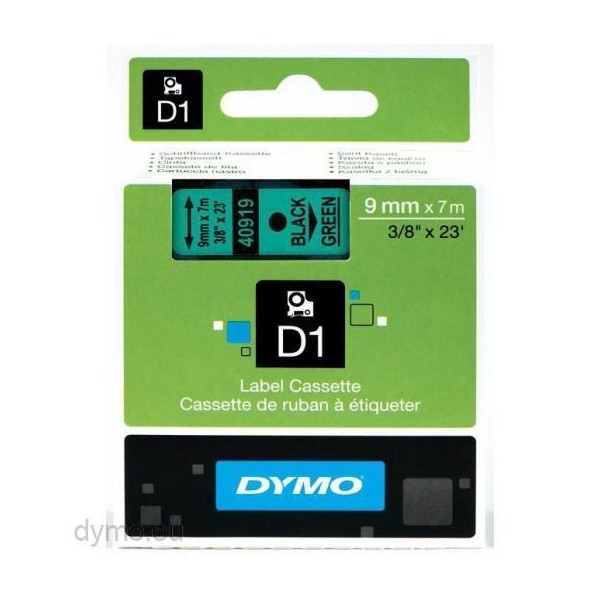 Dymo cinta de transferencia termica d1 40919. negro sobre verde de 9mmx7m. poliester autoadhesiva