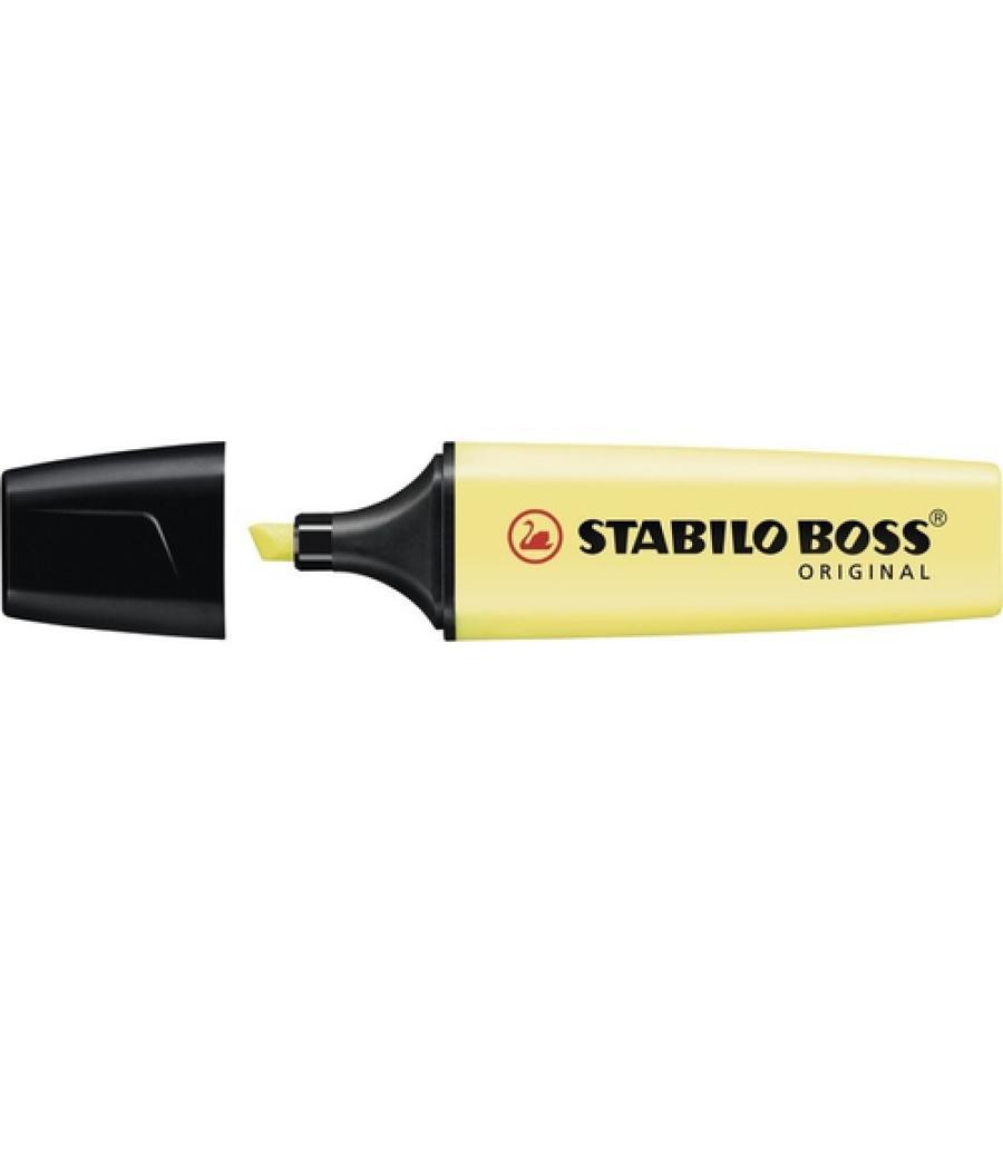 Rotulador stabilo boss pastel fluorescente 70 amarillo cremoso