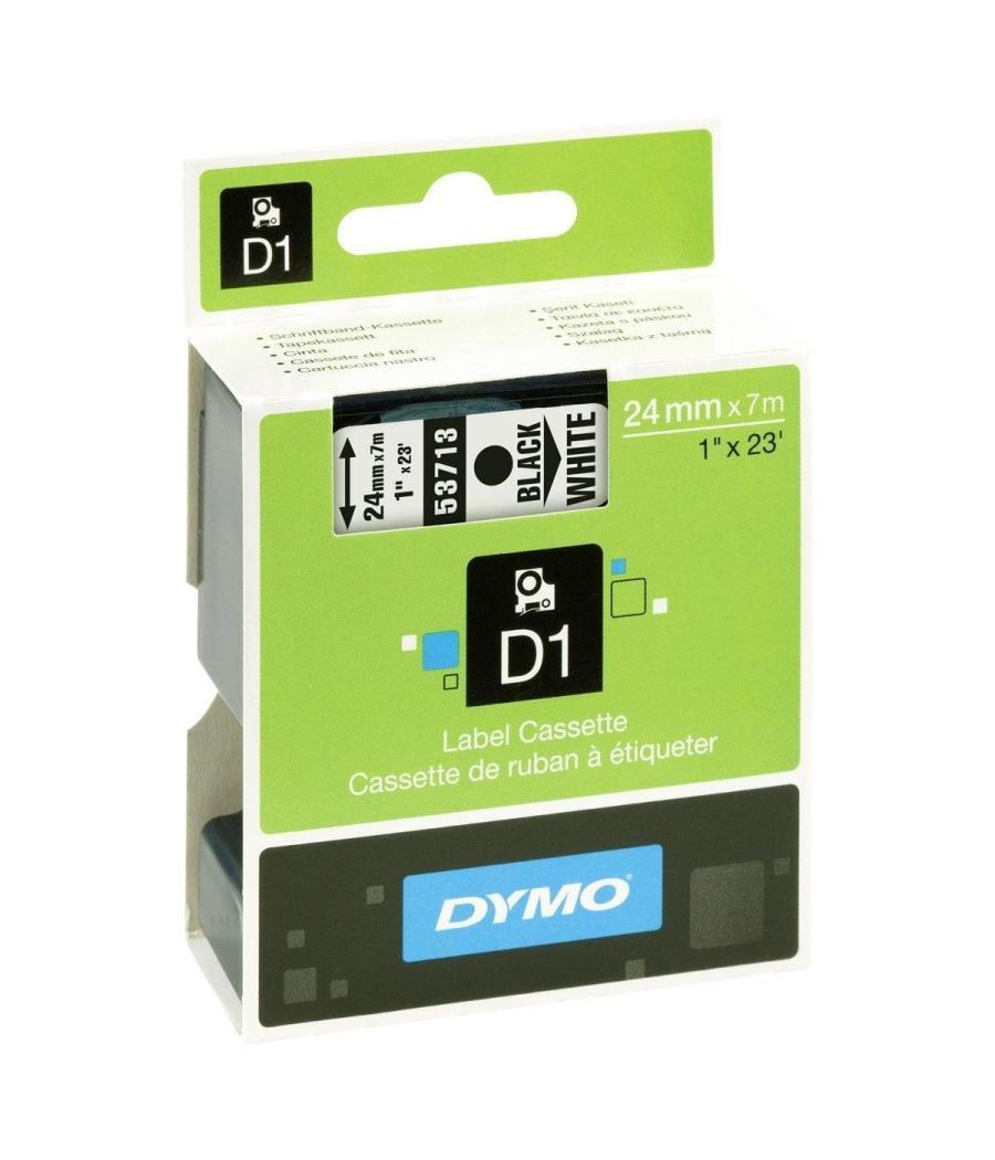 Dymo cinta de transferencia termica d1 53713. etiquetas estándar negro sobre blanco de 24mmx7m. poliester autoadhesiva. rotulado