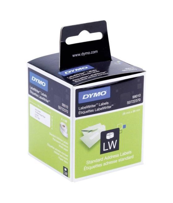 Dymo etiquetas de transferencia termica label writer 99010, negro sobre blanco 28x89mm (a x l). 2 rollos 130 uds