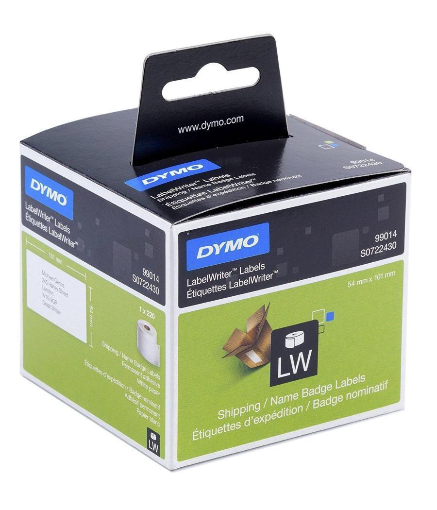 Dymo etiquetas de transferencia termica label writer 99014, negro sobre blanco de 54x101mm (a x l). etiquetas grandes de identif