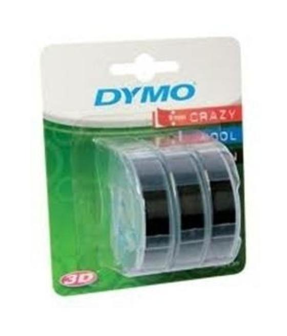 Dymo cinta tradicional 84773, 9mmx3m negro, blister 3 unidades
