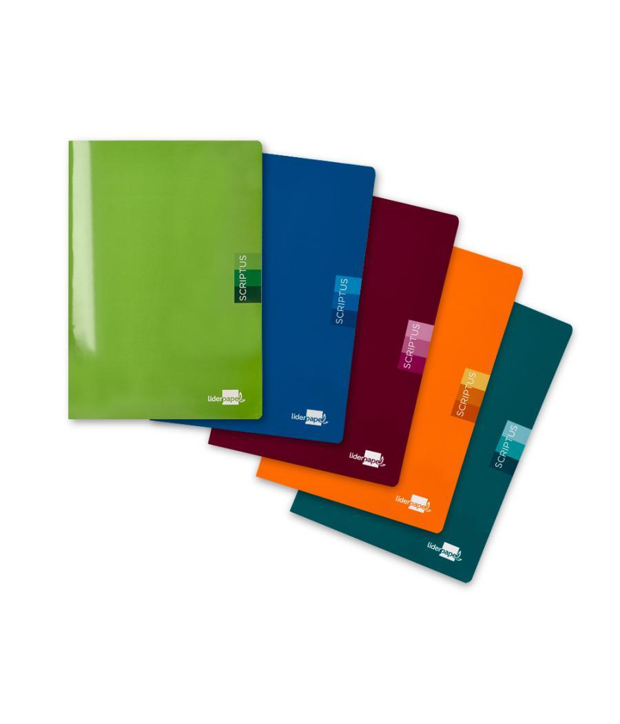 Libreta liderpapel scriptus a5 plus 48 hojas 90g/m2 rayado montessori 5mm con margen colores surtidos