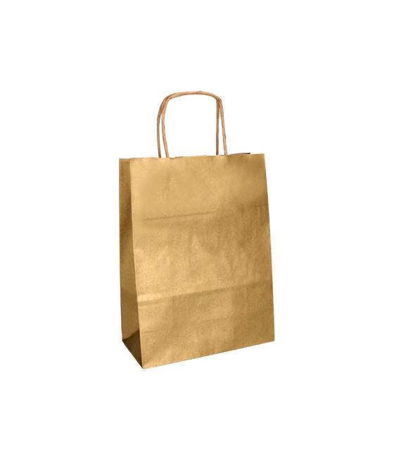 Bolsa kraft q-connect oro asa retorcida 270x120x360 mm