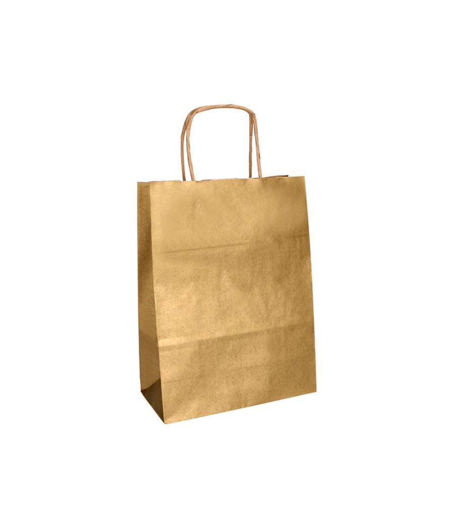 Bolsa kraft q-connect oro asa retorcida 270x120x360 mm