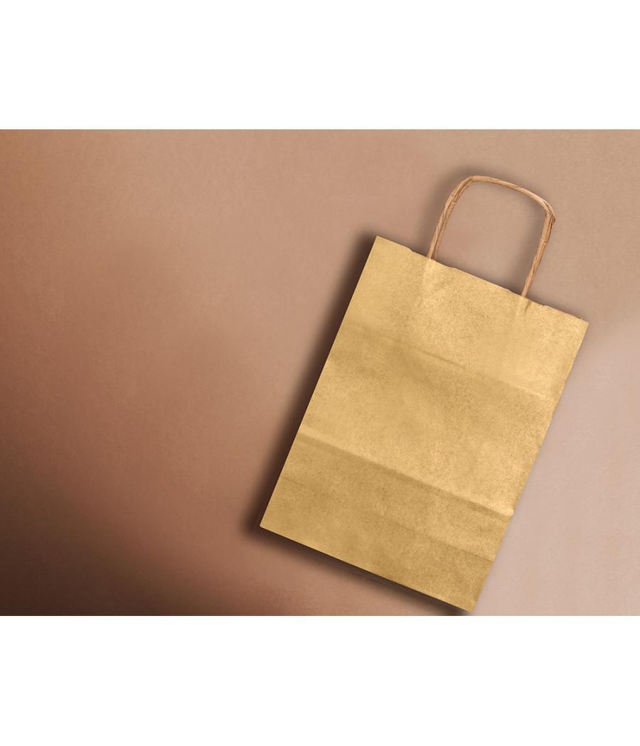 Bolsa kraft q-connect oro asa retorcida 270x120x360 mm