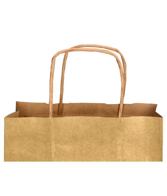 Bolsa kraft q-connect oro asa retorcida 240x100x310 mm