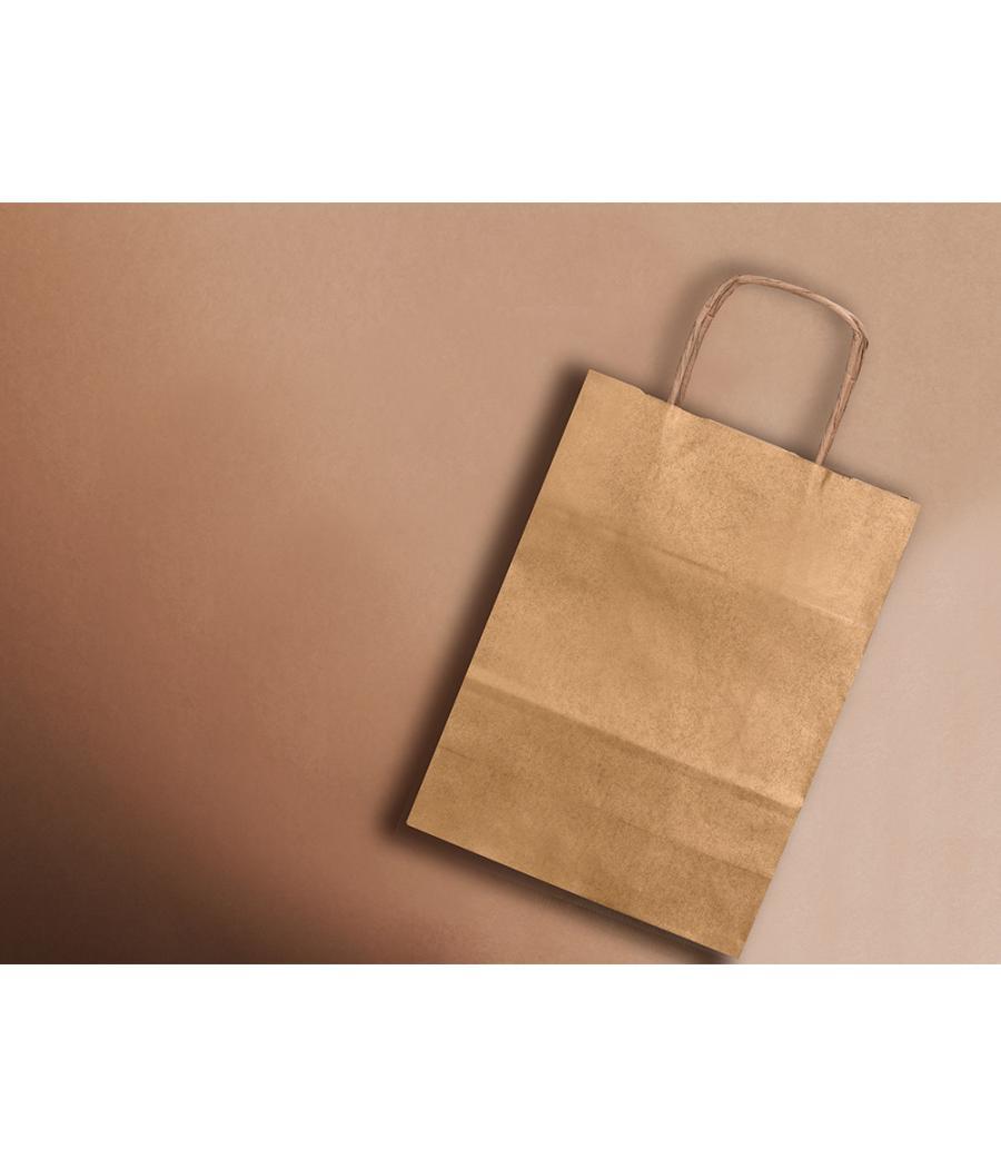 Bolsa kraft q-connect natural asa retorcida 270x120x360 mm