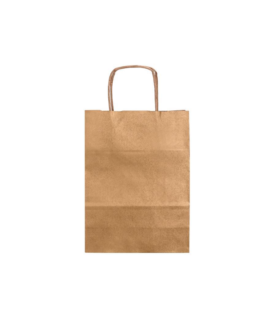 Bolsa kraft q-connect natural asa retorcida 240x100x310 mm