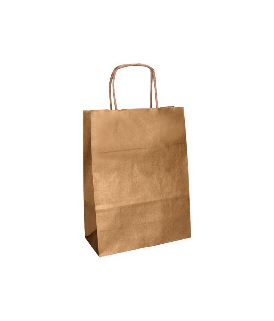 Bolsa kraft q-connect natural asa retorcida 240x100x310 mm