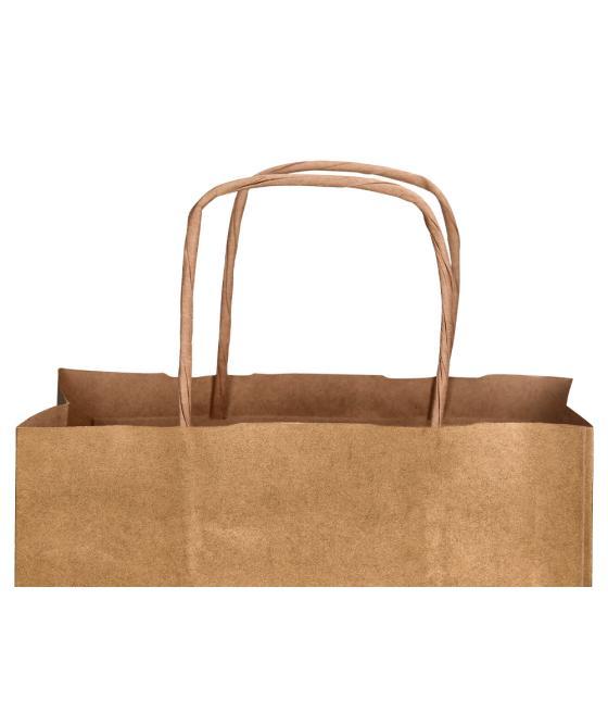 Bolsa kraft q-connect natural asa retorcida 240x100x310 mm