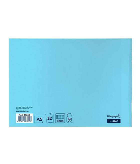 Libreta liderpapel write a5 apaisada 32h 60g/m2 cuadro 3 mm con margen