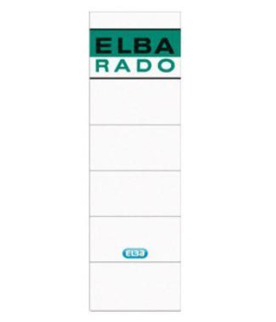 Elba etiquetas adhesivas lomera 54x190mm blanco -pack de 10u-
