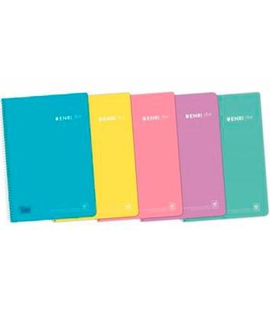 Enri cuaderno espiral folio 80h 4x4mm c/m tapa pp c/surtidos pastel