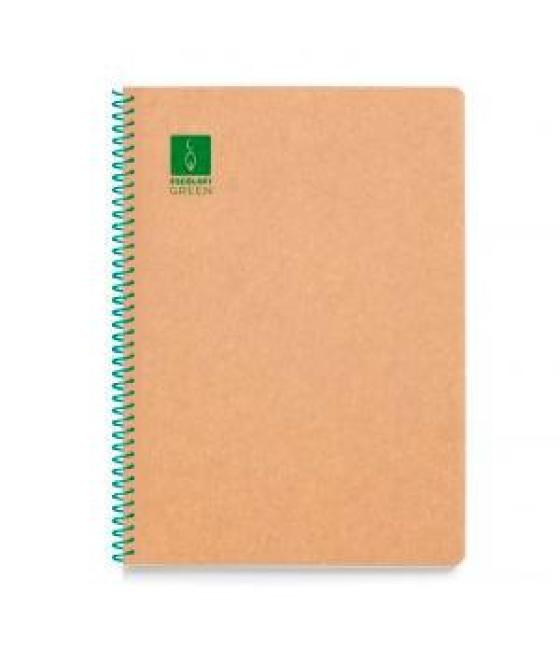 Escolofi cuaderno espiral 50h green a5 80gr liso reciclado verde