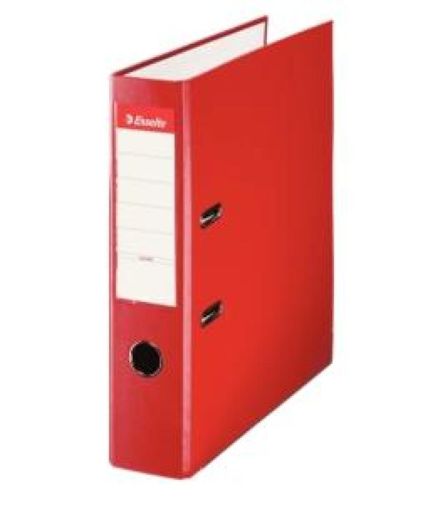 Esselte archivador palanca folio lomo ancho pp interior forrado en papel rado cantoneras rojo