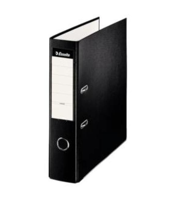 Esselte archivador palanca folio lomo ancho pp interior forrado en papel rado cantoneras negro