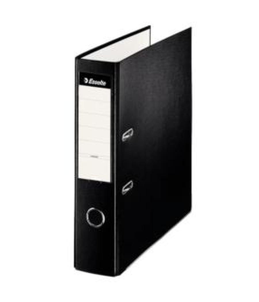 Esselte archivador palanca folio lomo ancho pp interior forrado en papel rado cantoneras negro
