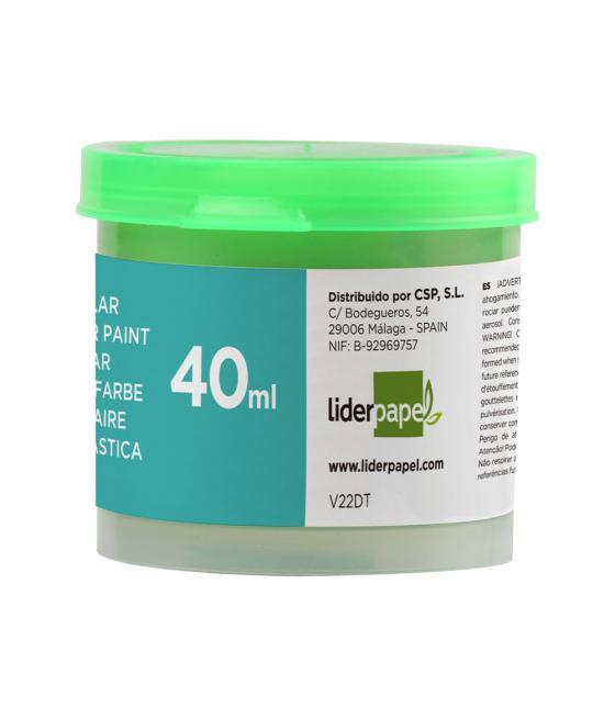 Tempera liderpapel escolar 40 ml verde claro