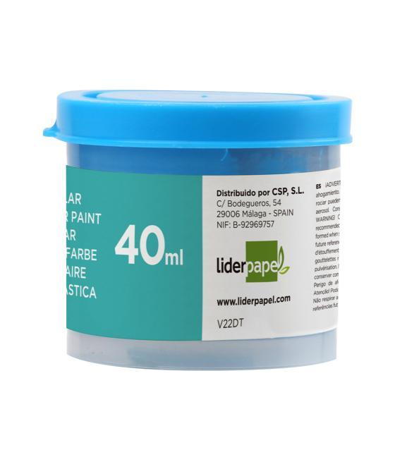 Tempera liderpapel escolar 40 ml azul cian