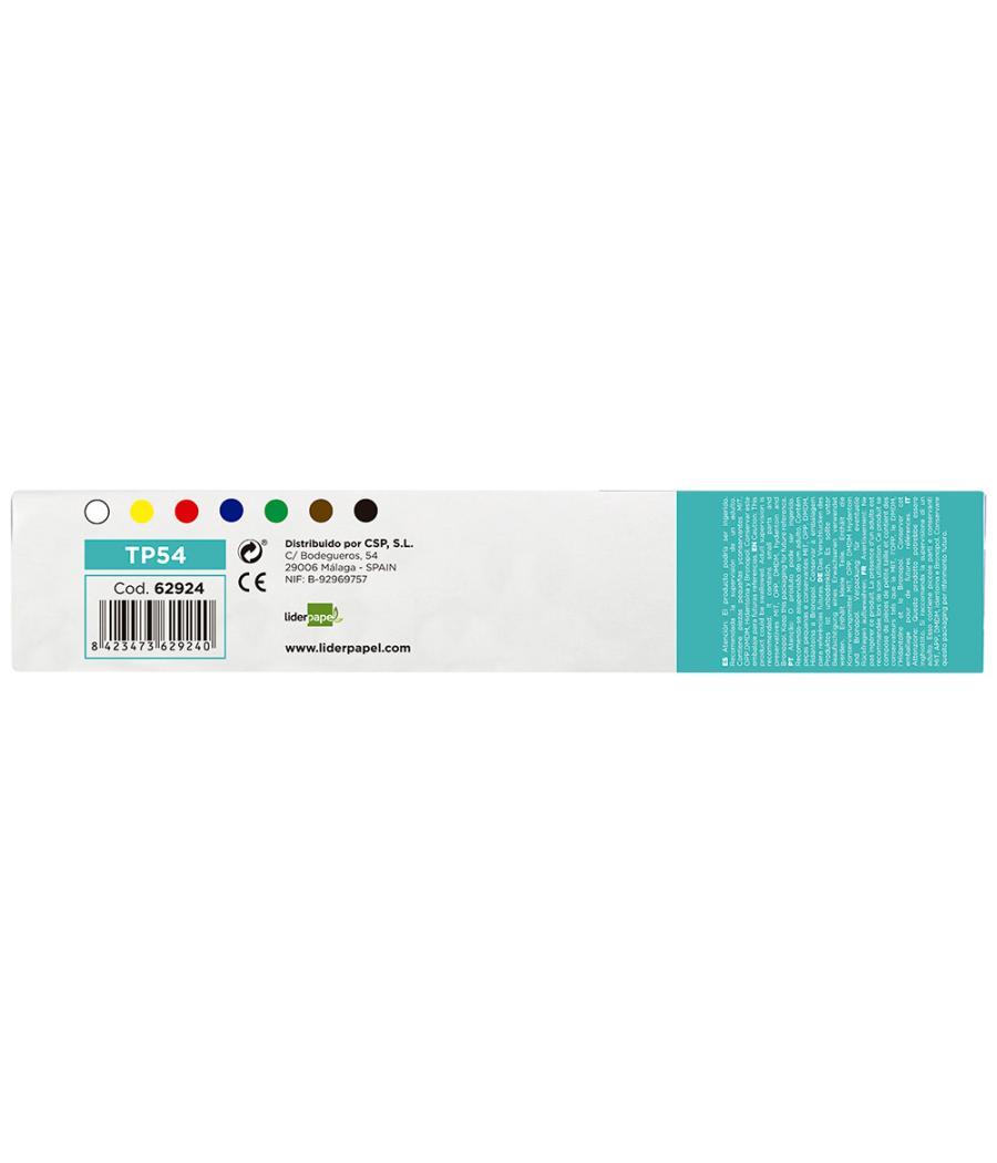 Tempera liderpapel escolar 40 ml caja 7 colores surtidos + pincel