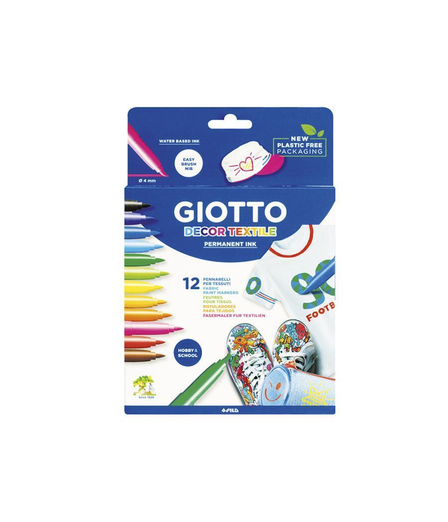 Rotulador giotto decor textile para camisetas 12 colores