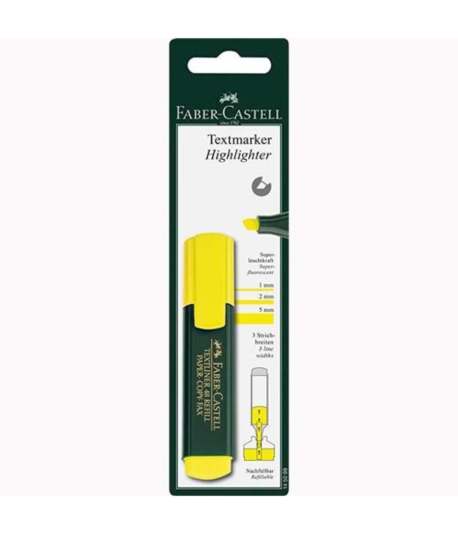 Faber castell marcador súper fluorescente textliner 48 amarillo en blister