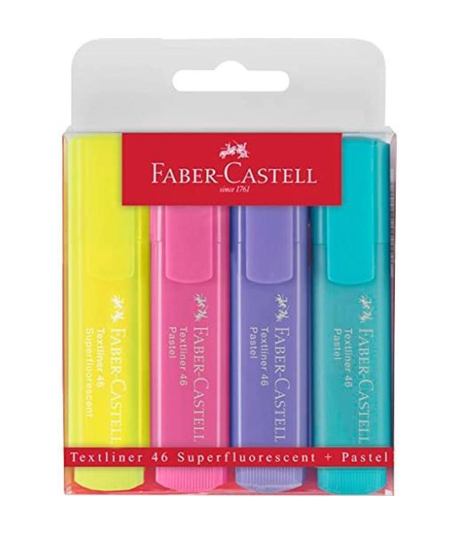 Faber castell marcadores fluorescentes textliner 46 estuche de 4 c/surtidos pastel