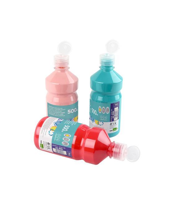 Tempera líquida liderpapel escolar 500 ml rosa