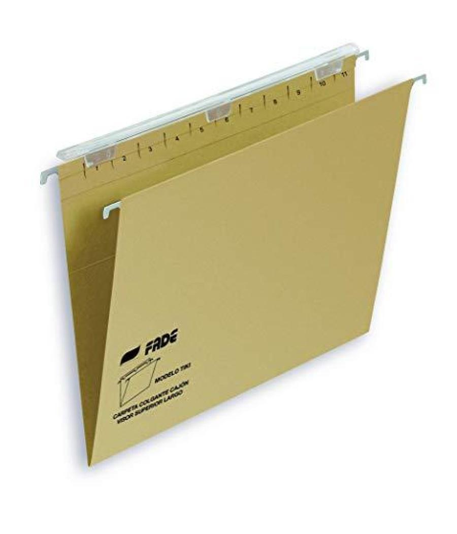Fade carpeta colgante visor superior largo tiki kraft cartulina folio con etiquetas -25u-