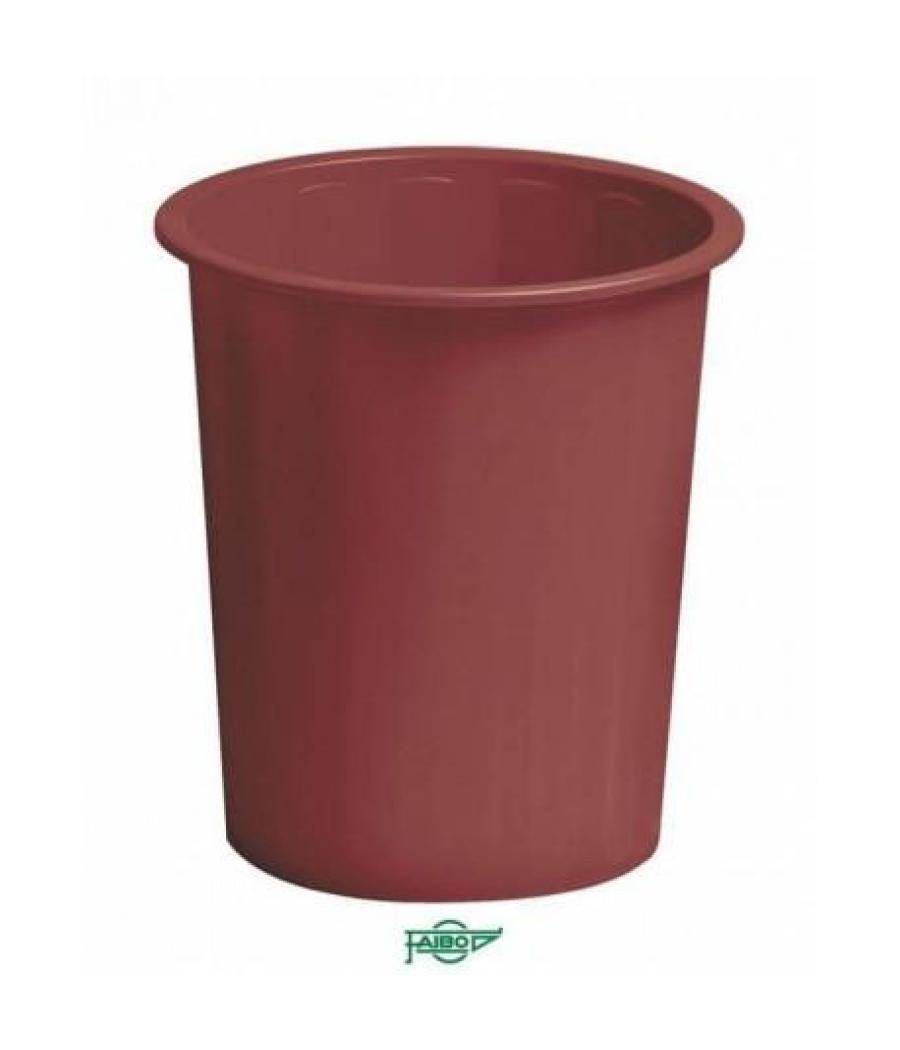 Faibo papelera de plástico en polipropileno 310x280 mm cerrada 14 l serie 305 burdeos