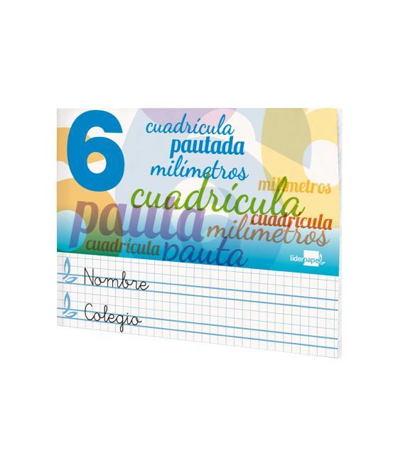 Libreta liderpapel pautaguia tapa cartóncillo 32 hojas din a5 70 g cuadriculado pautado 6 mm apaisado