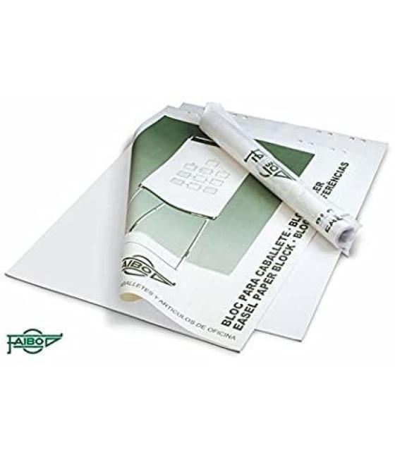 Faibo bloc de 25 hojas papel liso para pizarras caballete 65x90 cm en bolsa individual