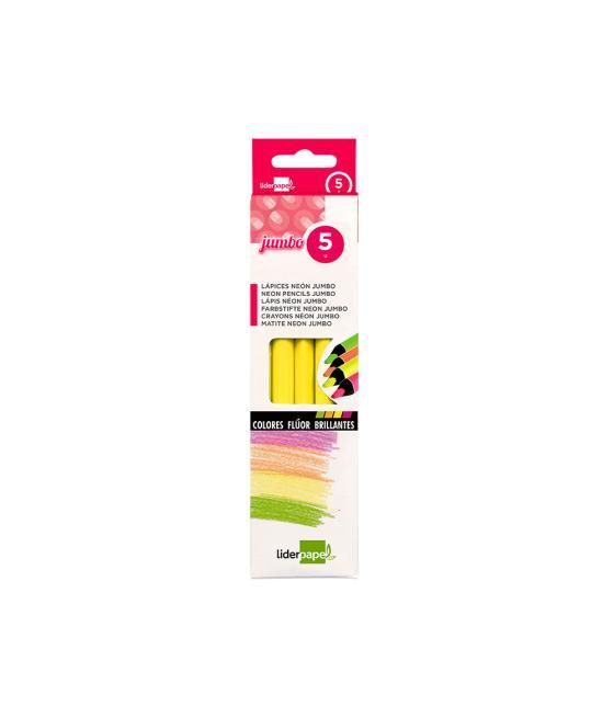 Lápices fluorescente liderpapel jumbo neon amarillo