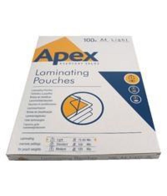 Fellowes fundas de plastificar apex 80 micras a4 brillo pack 100 ud