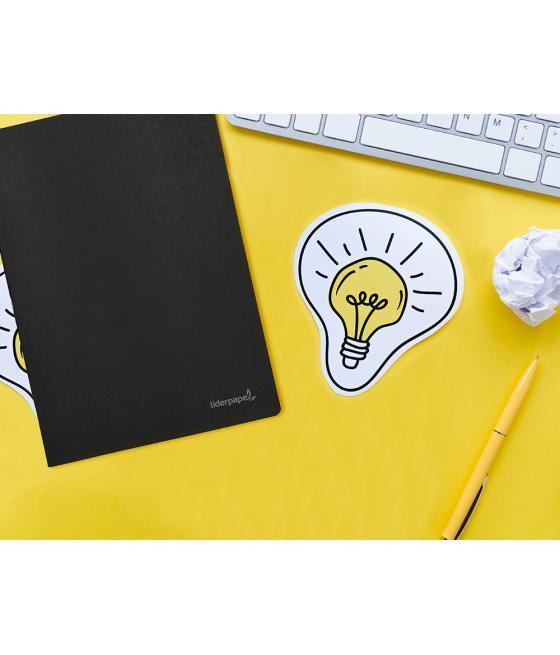 Libreta liderpapel tapa negra a5 80 hojas 60g/m2 horizontal con doble margen