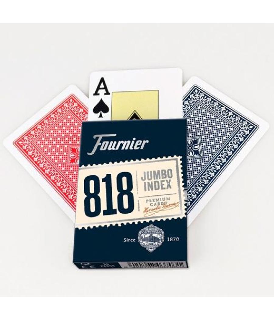 Fournier poker inglés nº 818 de 55 cartas 2 índices jumbo 62,5x88mm -estuche de cartón-