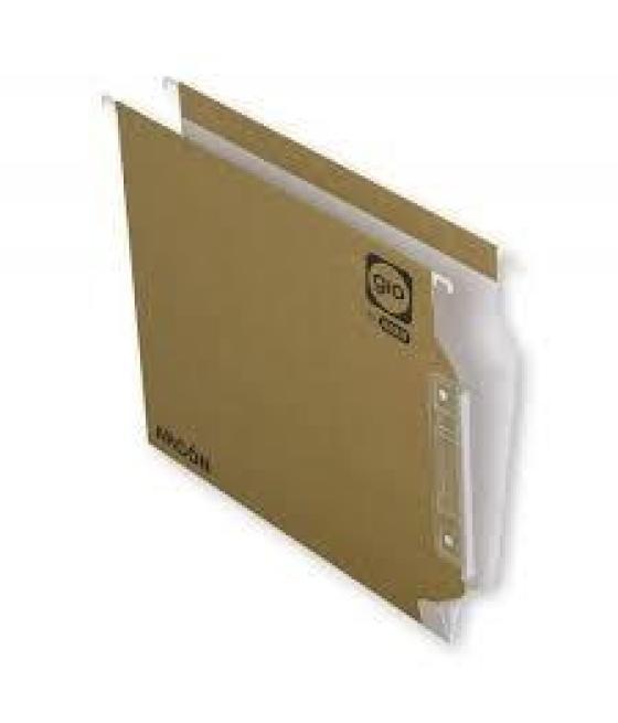 Gio carpeta colgante visor lateral arcón kraft bicolor cartulina a4 con etiquetas -25u-