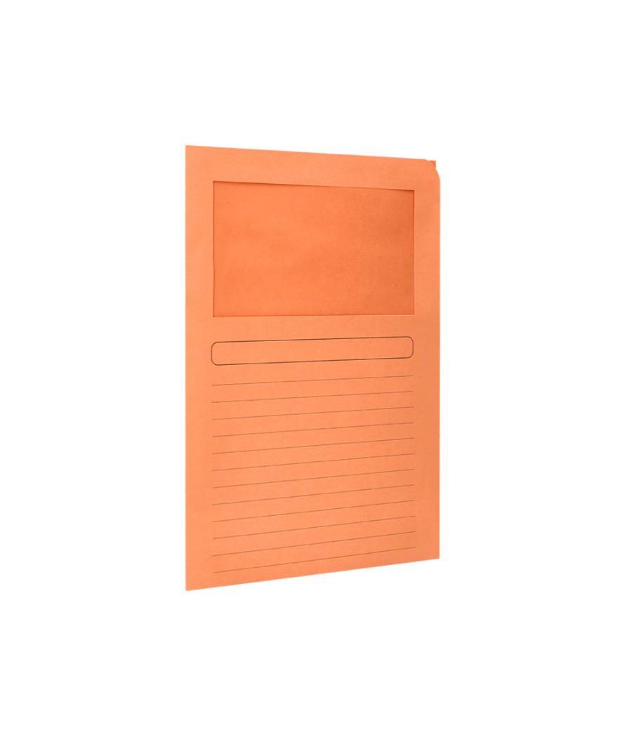 Subcarpeta cartulina q-connect din a4 naranja con ventana transparente 120 g/m2