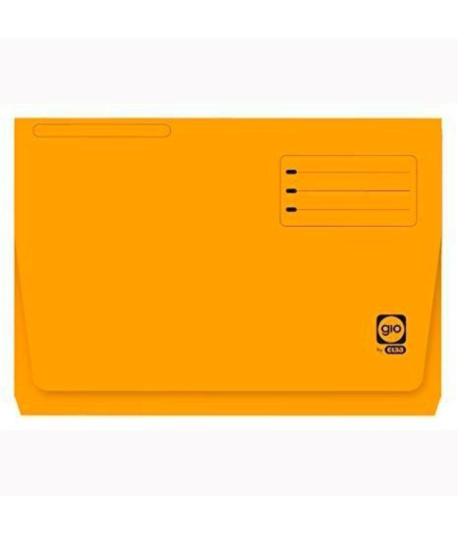 Gio subcarpeta con bolsa y solapa amarillo intenso cartulina folio 320gr -25u-