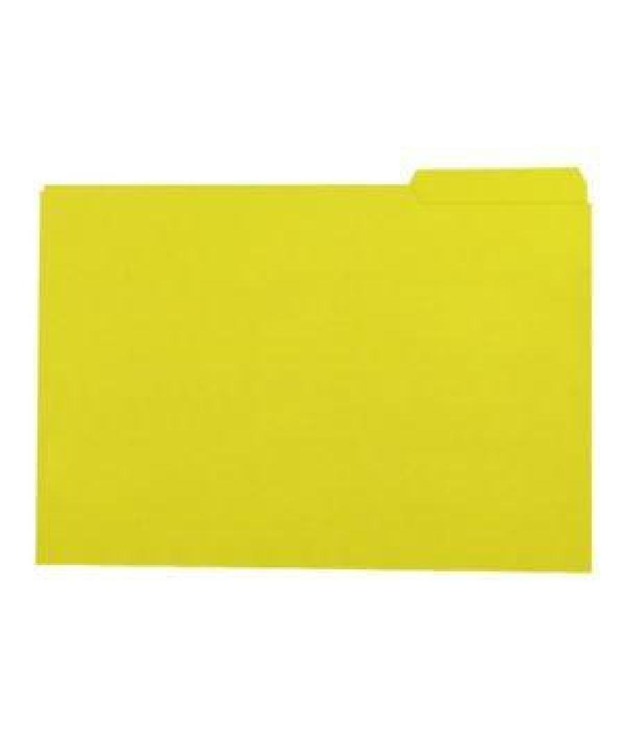 Gio subcarpeta con pestaña lateral izquierda folio cartulina 250gr amarillo intenso -50u-