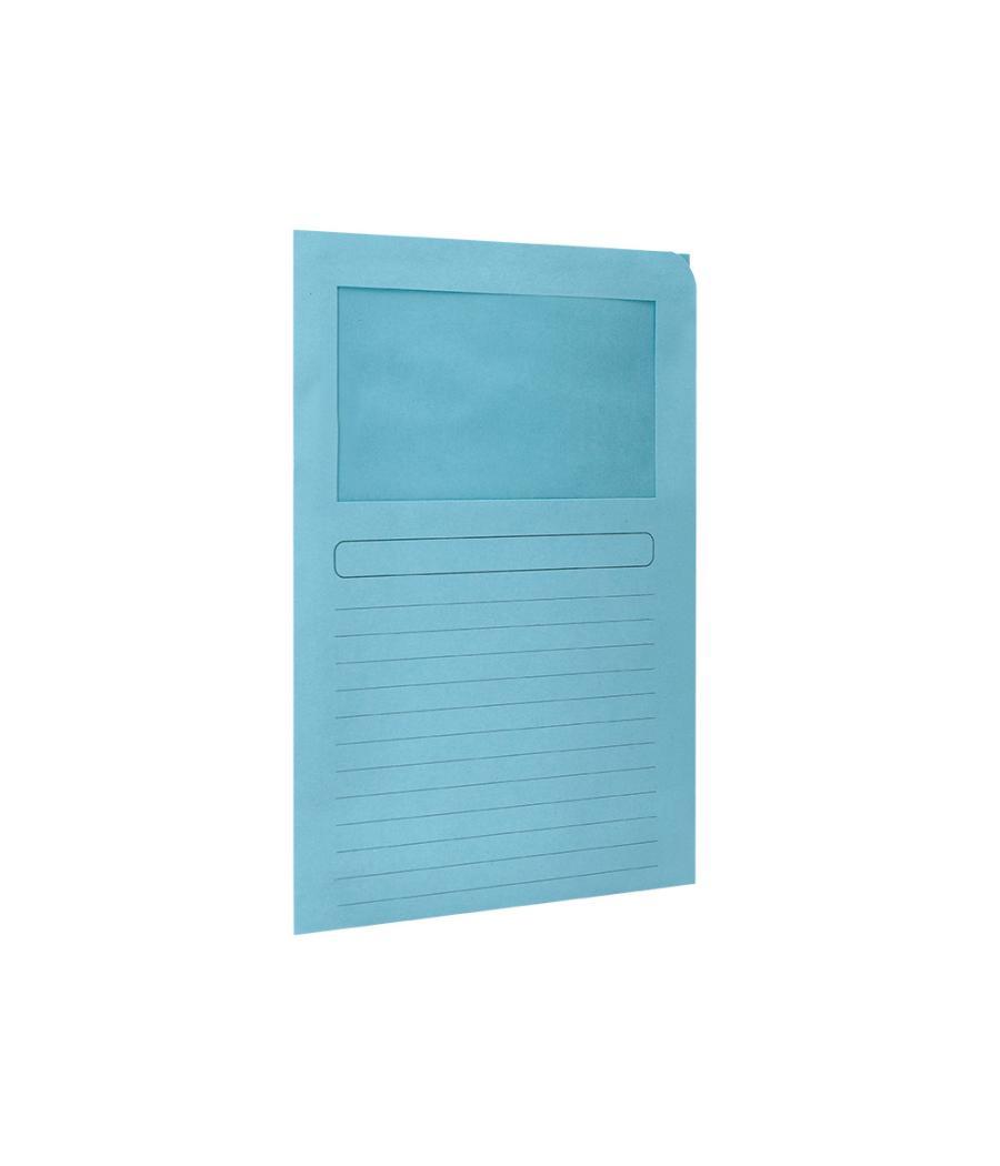 Subcarpeta cartulina q-connect din a4 azul con ventana transparente 120 g/m2