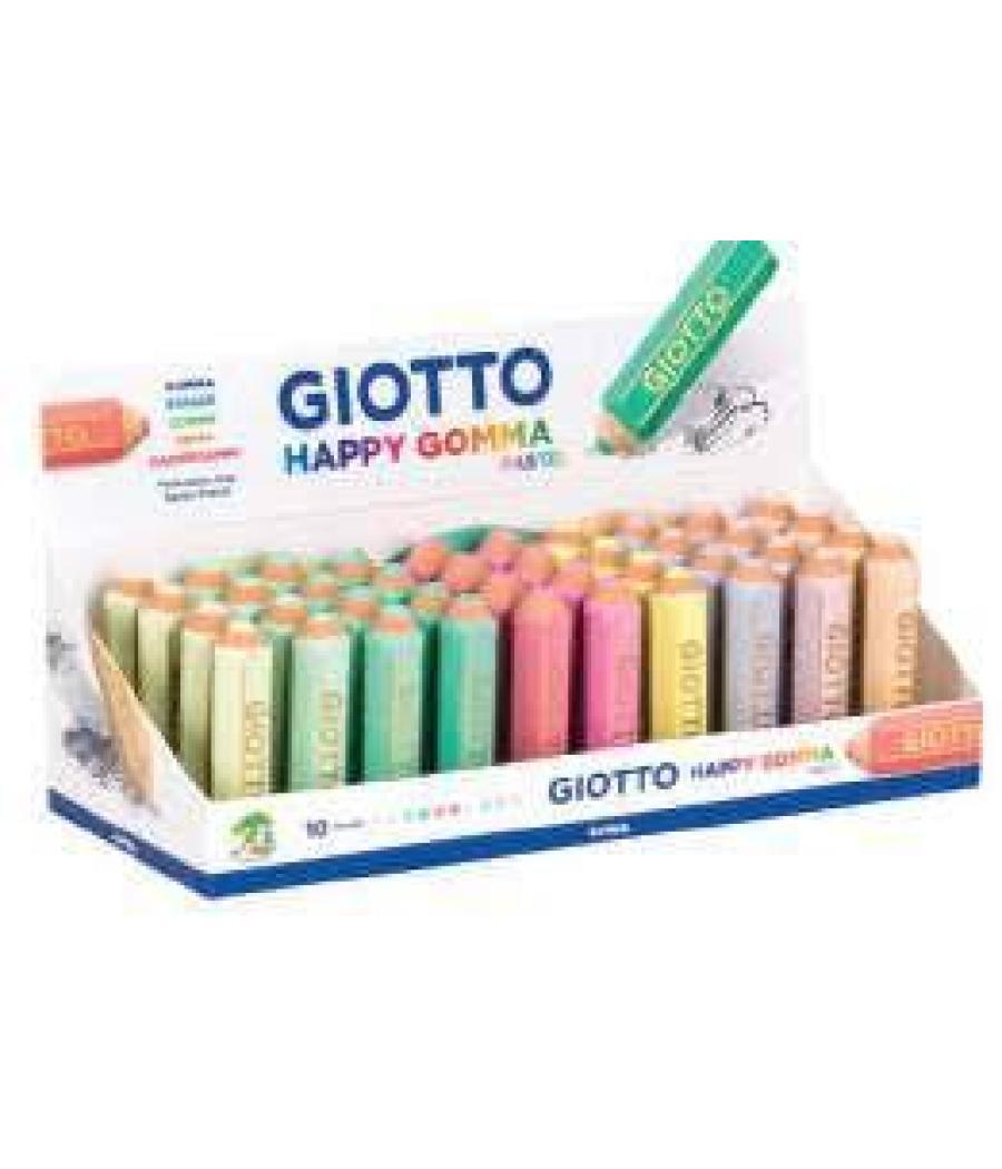 Giotto happy gomma pastel goma de borrar lapiz display -40u-