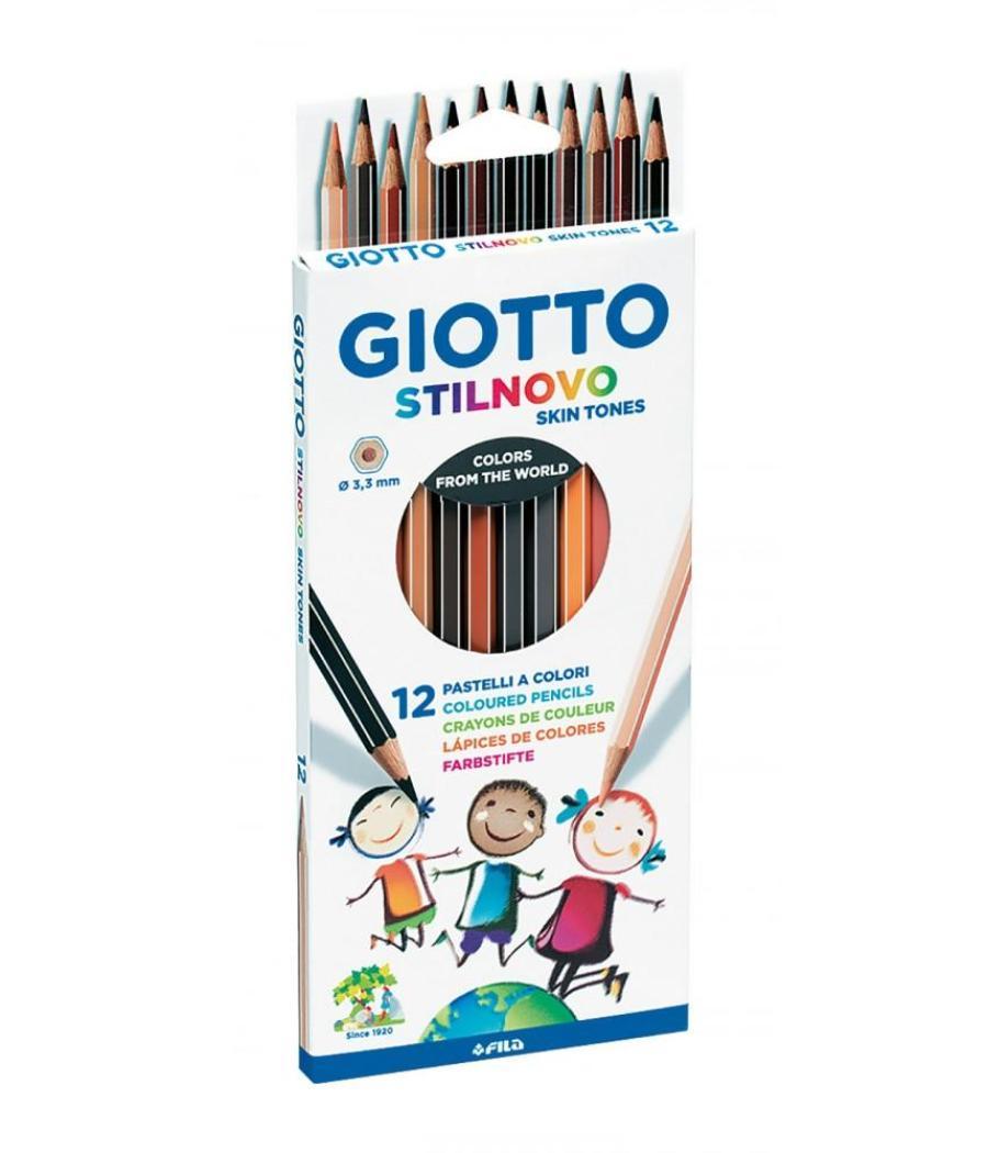 Giotto lápices de colores stilnovo hexagonales skin tones estuche de 12