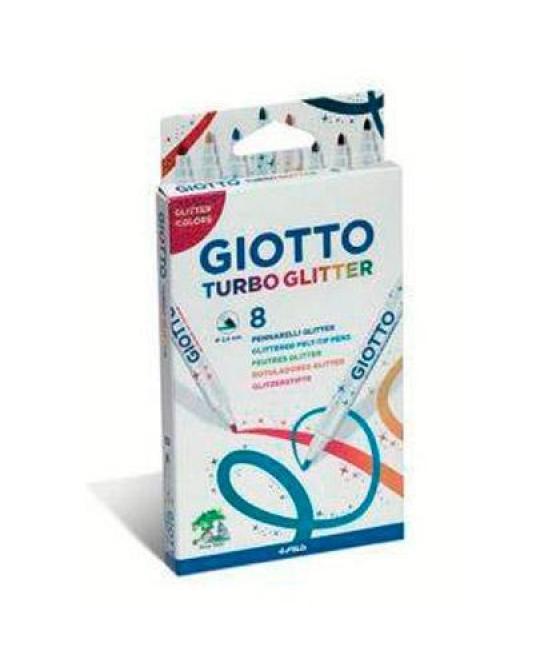 Giotto rotuladores de colores turbo glitter estuche de 8