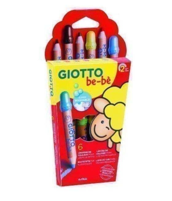 Giotto lápices de colores be-bé súper con sacapuntas estuche de 6 surtidos