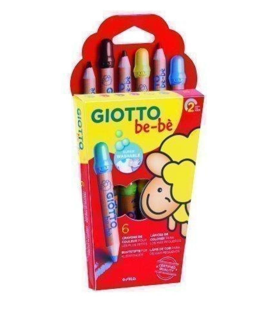 Giotto lápices de colores be-bé súper con sacapuntas estuche de 6 surtidos